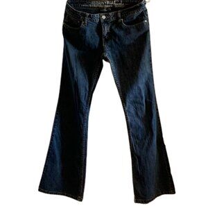 Vintage Oakley Womens Mid Rise Boot Cut Jeans Blue Dark Wash Size 8 Boho Y2K